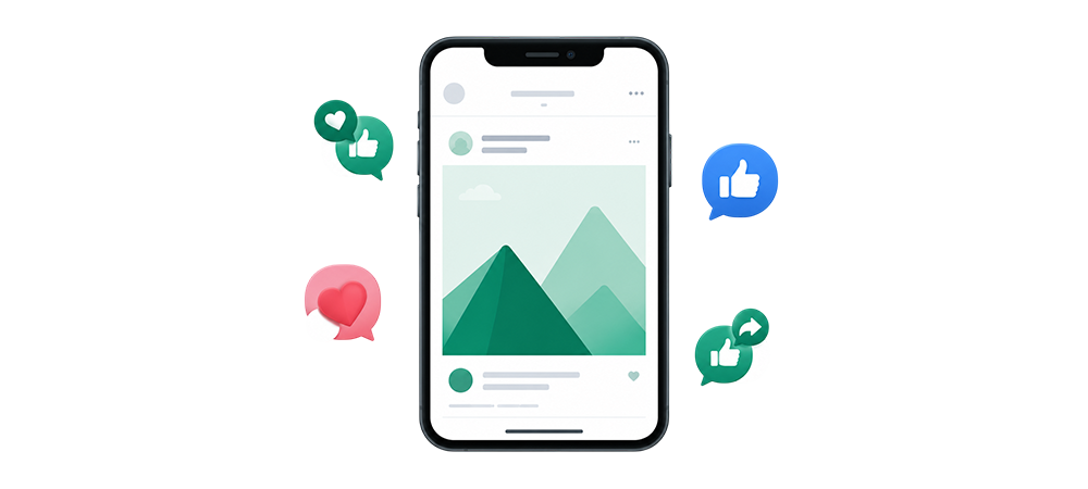 Social media app preview